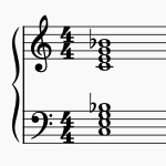 C7 chord staff notation